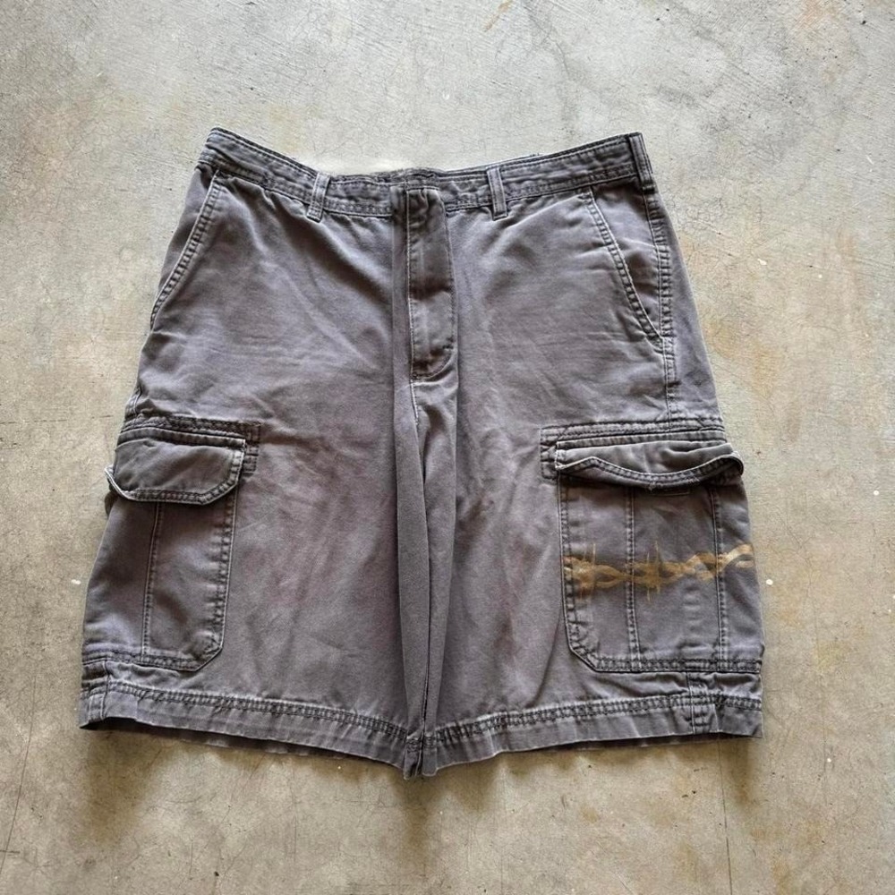 Baggy Gray Izod Long Cargo Shorts Jorts Vintage Y2K Surf - 40